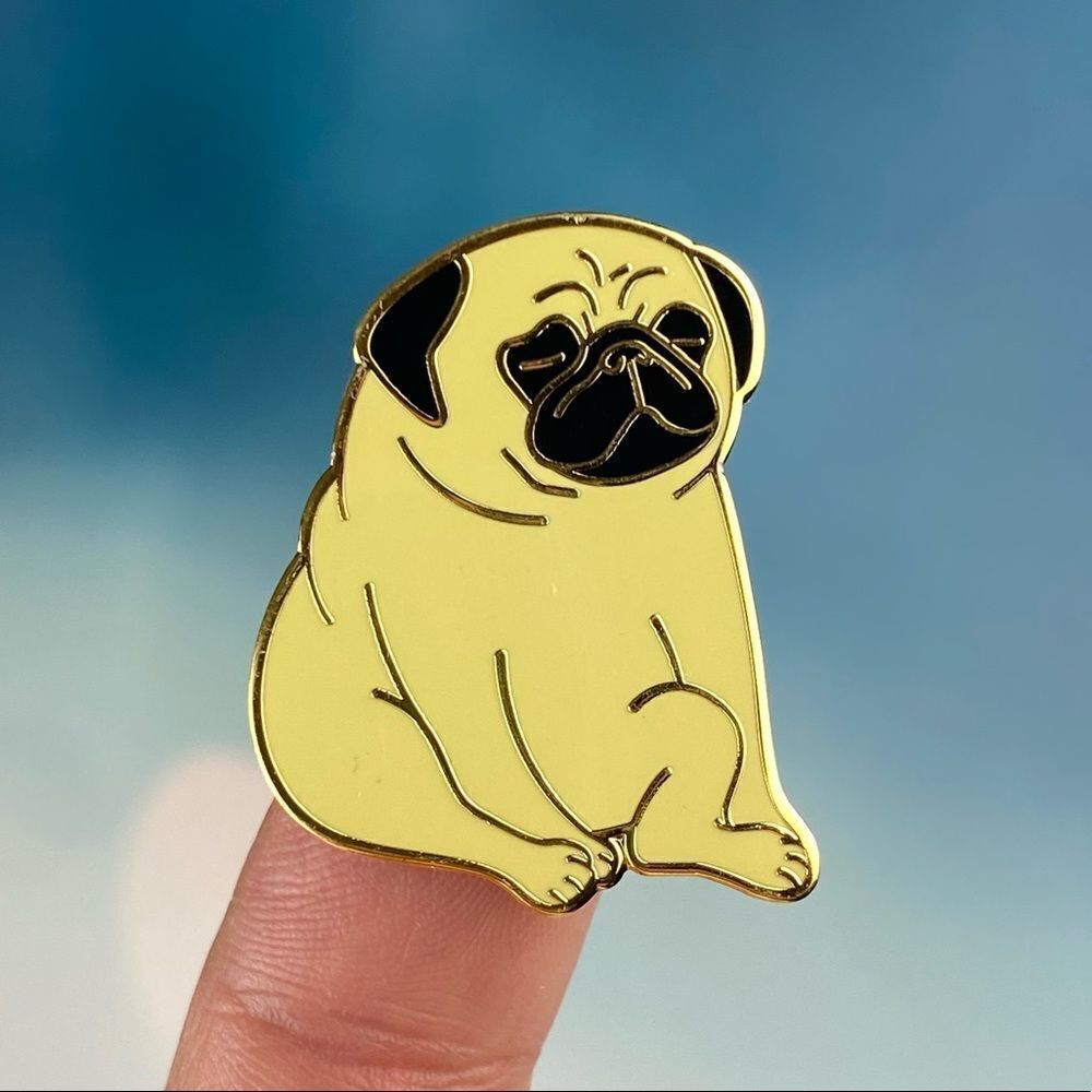 Sad Pug Enamel Pin/ Brooch Lapel